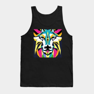 Pop Art Geometric Wolf Face Tank Top